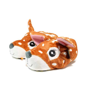 Кафяви детски чехли, текстилна материя - равни обувки за целогодишно ползване N 100011749