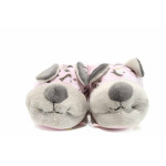 Розови детски чехли, текстилна материя - равни обувки за целогодишно ползване N 100011748