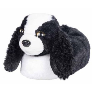 Черни детски чехли, текстилна материя - равни обувки за есента и зимата N 100011332