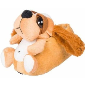 Бежови детски чехли, текстилна материя - равни обувки за есента и зимата N 100011330