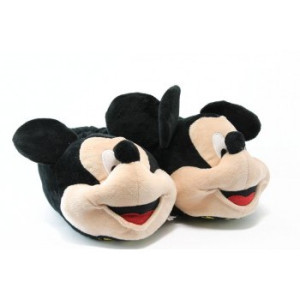 Черни детски чехли, текстилна материя - равни обувки за целогодишно ползване N 100011745