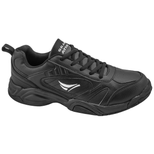 Черни мъжки маратонки, здрава еко-кожа - спортни обувки за пролетта и лятото N 100010231