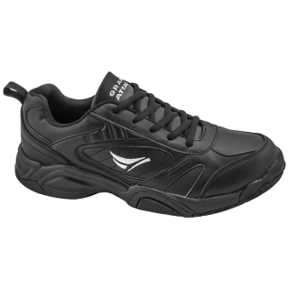 Черни мъжки маратонки, здрава еко-кожа - спортни обувки за пролетта и лятото N 100010231