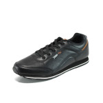 Черни мъжки маратонки, здрава еко-кожа - спортни обувки за пролетта и есента N 10009864