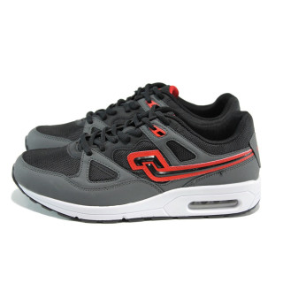 Черни мъжки маратонки, текстилна материя - спортни обувки за пролетта и лятото N 10009866