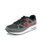Черни мъжки маратонки, текстилна материя - спортни обувки за пролетта и лятото N 10009866