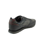 Черни мъжки маратонки, здрава еко-кожа - спортни обувки за пролетта и есента N 10009867