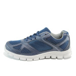 Сини тинейджърски маратонки, текстилна материя - спортни обувки за пролетта и лятото N 100010047
