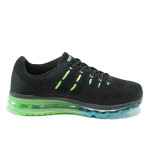 Черни мъжки маратонки, текстилна материя - спортни обувки за пролетта и лятото N 100010049