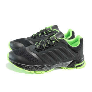 Черни тинейджърски маратонки, текстилна материя - спортни обувки за пролетта и лятото N 100010065