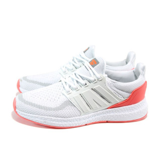 Бели дамски маратонки, текстилна материя - спортни обувки за пролетта и лятото N 100010066