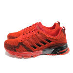 Червени тинейджърски маратонки, текстилна материя - спортни обувки за пролетта и лятото N 100010068