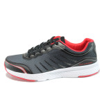 Черни мъжки маратонки, текстилна материя - спортни обувки за пролетта и лятото N 100010057