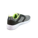 Сиви мъжки маратонки, текстилна материя - спортни обувки за пролетта и лятото N 100010063