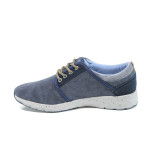 Сини мъжки обувки, текстилна материя - всекидневни обувки за пролетта и лятото N 100010411