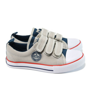 Сиви детски кецове, текстилна материя - спортни кецове за пролетта и лятото N 100010601