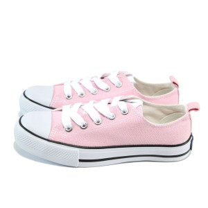 Розови детски кецове, текстилна материя - спортни кецове за пролетта и лятото N 100010603