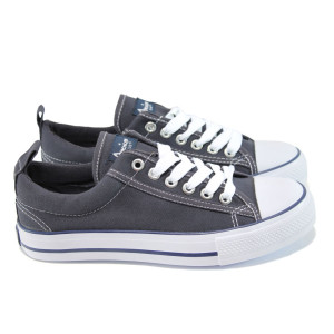 Тъмносини дамски кецове, текстилна материя - спортни кецове за пролетта и лятото N 100010604