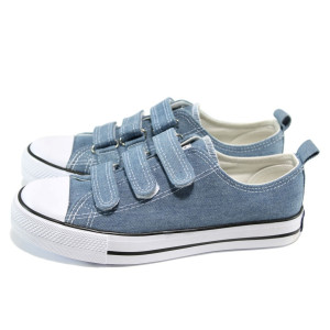 Светлосини дамски кецове, текстилна материя - спортни кецове за пролетта и лятото N 100010608