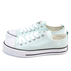 Зелени дамски кецове, текстилна материя - спортни обувки за пролетта и лятото N 100010618