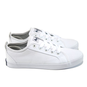 Бели дамски кецове, текстилна материя - спортни кецове за пролетта и лятото N 100010609