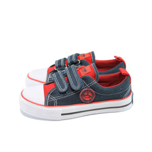 Тъмносини детски кецове, текстилна материя - спортни кецове за пролетта и лятото N 100011215