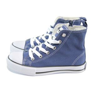 Сини детски маратонки, текстилна материя - спортни кецове за пролетта и лятото N 100010616