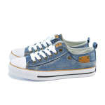 Сини детски кецове, текстилна материя - всекидневни обувки за лятото N 100010953
