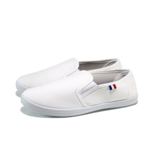 Бели дамски маратонки, текстилна материя - спортни кецове за пролетта и лятото N 100010628