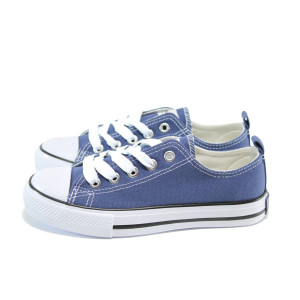 Сини детски кецове, текстилна материя - спортни кецове за пролетта и лятото N 100010640