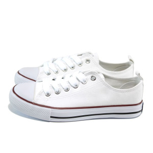 Бели детски кецове, текстилна материя - спортни кецове за пролетта и лятото N 100010641