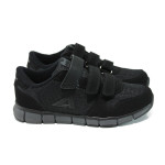 Черни дамски маратонки, еко-кожа и текстилна материя - всекидневни обувки за пролетта и лятото N 100010848