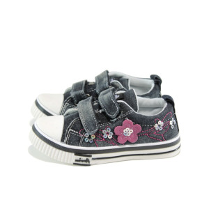 Черни детски кецове, текстилна материя - спортни кецове за лятото N 100010956