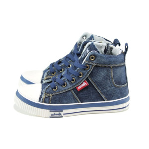 Тъмносини дамски кецове, текстилна материя - всекидневни обувки за пролетта и лятото N 100010960