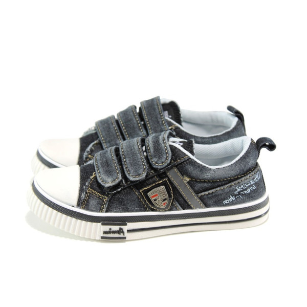 Черни детски кецове, текстилна материя - всекидневни обувки за пролетта и лятото N 100010965
