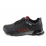 Черни мъжки маратонки, здрава еко-кожа - всекидневни обувки за есента и зимата N 100011404