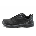 Черни мъжки маратонки, здрава еко-кожа - всекидневни обувки за есента и зимата N 100011401
