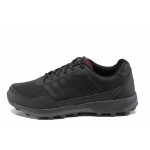 Черни мъжки маратонки, здрава еко-кожа - всекидневни обувки за есента и зимата N 100011408