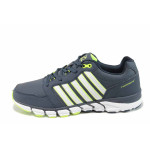 Сини мъжки маратонки, здрава еко-кожа - всекидневни обувки за есента и зимата N 100011407