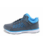 Сини дамски маратонки, здрава еко-кожа - всекидневни обувки за есента и зимата N 100011387