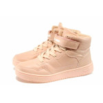 Розови детски кецове, здрава еко-кожа - всекидневни обувки за есента и зимата N 100011386