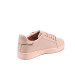 Розови дамски маратонки, здрава еко-кожа - всекидневни обувки за есента и зимата N 100011391