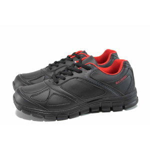 Черни дамски маратонки, здрава еко-кожа - всекидневни обувки за есента и зимата N 100011393