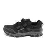 Черни детски маратонки, текстилна материя - спортни обувки за есента и зимата N 100011511