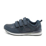 Сини дамски маратонки, здрава еко-кожа - всекидневни обувки за есента и зимата N 100011502