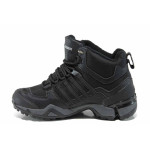 Черни юношески боти, здрава еко-кожа - всекидневни обувки за есента и зимата N 100011791
