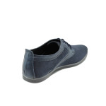 Сини ежедневни мъжки обувки, естествен набук - елегантни обувки за пролетта и лятото N 10009957