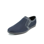 Сини анатомични ежедневни мъжки обувки, естествен набук - всекидневни обувки за пролетта и лятото N 10009934