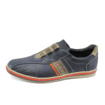 Сини анатомични мъжки обувки, естествена кожа - всекидневни обувки за пролетта и лятото N 10009964