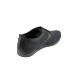 Черни анатомични ежедневни мъжки обувки, естествен набук - елегантни обувки за пролетта и лятото N 10009958